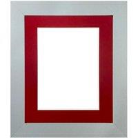Frames & Mirrors 4U Metro Light Grey Frame with Red Mount A4 Image Size 9 x 6