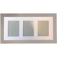 Frames & Mirrors 4U Metro Light Grey Frame with White Mount for 3 Image Sizes 7 x 5 Inch