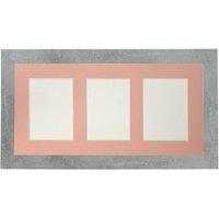 Frames & Mirrors 4U Metro Mineral Grey Frame with Pink Mount for 3 Image Sizes 7 x 5 Inch in Mid Grey