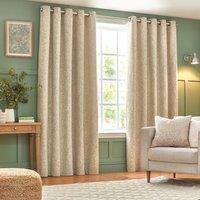 Wylder Nature Grantley Floral Jacquard Eyelet Curtain Pair in Natural | Size: 168 cm width x 137 cm drop