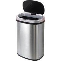Glamhaus Automatic Sensor Touchless Bin Brushed Stainless Steel 50L in Metallic Silver