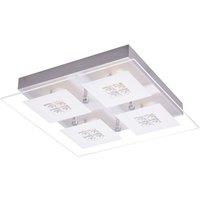 Designer Brushed Chrome LED Bathroom Light with Glass Insets