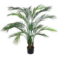 Leaf Areca Palm Tree UV Resistant Outdoor 125cm Artificial in Green
