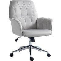 VINSETTO Computer Chair w/Armrest Modern Style Tufted For Home Office Dining Room in Light Grey