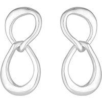 Simply Silver Women's Sterling Silver 925 Polished Oval Link Drop Earrings