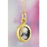 Otis Jaxon London Women's Oval Sterling Silver Cameo Necklace in Gold