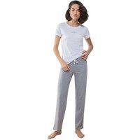 Towel City Women's Pyjama T-Shirt & Bottoms Set in Off-White | Size: Small