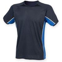 Finden & Hales Men's Short Sleeve Performance Panel Sports T-Shirt in Navy | Size: Small