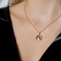The Colourful Aura Women's White Enamel Minimalistic Heart Pendant Necklace & Earring Set in Gold