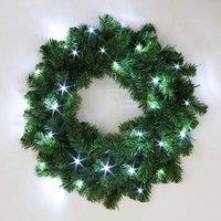 Shatchi 55cm Prelit Alaskan Pine Green Christmas Wreath
