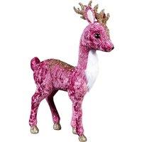 Shatchi 52cm Burgundy Reindeer - Christmas Figurine in Pink