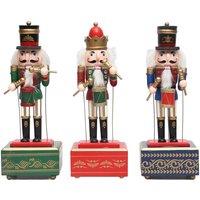 Shatchi 30cm Musical Animated Wooden Nutcrackers Soldiers Christmas Ornament Any One