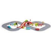 Bigjigs Rail 36 Piece Figure of Eight Roadway Set in Grey