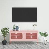 Berkfield Home TV Cabinet Pink 105x35x50 cm Steel | Size: 105 x 35 x 50 cm