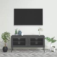 Berkfield Home TV Cabinet Anthracite 105x35x50 cm Steel in Black | Size: 105 x 35 x 50 cm