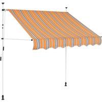 Berkfield Home Manual Retractable Awning 100 cm Yellow & Blue Stripes