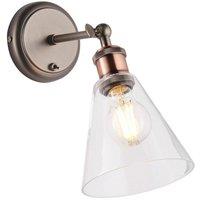 Netlighting Hal Metal Wall Lamp Aged Pewter Aged Copper Plate in Grey