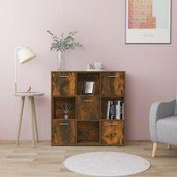 Berkfield Home Book Cabinet Smoked Oak 90x30x90 cm Engineered Wood in Brown | Size: 90 x 30 x 90 cm