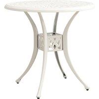 Garden Table White 78x78x72 cm Cast Aluminium