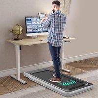 Costway 2 in 1 Folding Treadmill Under Desk Electric Pad Treadmill Portable Walking Jogging Running Machine in Silver