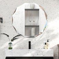 Costway Wall Mounted Silver Polished Mirror Frameless Bathroom Vanity Mirror Makeup Mirror in Clear
