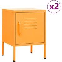 Nightstands 2 pcs Mustard Yellow 35x35x51 cm Steel