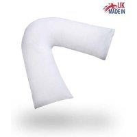 Snug City V Shape Duck Feather & Down Luxury Pillow 100% Cotton Cover in White