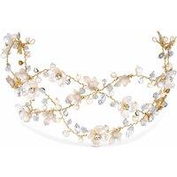 Jon Richard Women's Gold Plated White Floral Hair Vine - Gift Pouch