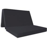 Rest Relax Folding Z Bed Mattress, Visco Therapy Badenia, Tri Folding Futon Mattress with Travel Carry Cover, Black, 8cm / 3 Deep