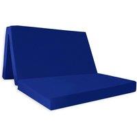 Rest Relax Folding Z Bed Mattress, Visco Therapy Badenia, Tri Folding Futon Mattress with Travel Carry Cover, Black, 8cm / 3 Deep