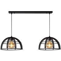 Lucide 'DIKRA' Dimmable Adjustable Stylish Indoor Bar Pendant Light 2xE27 in Black
