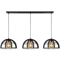 Lucide 'DIKRA' Dimmable Adjustable Stylish Indoor Bar Pendant Light 3xE27 in Black