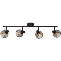 Lucide 'MAREN' Dimmable Rotatable Stylish Retro Ceiling Spotlight Bar 4xE14 in Black
