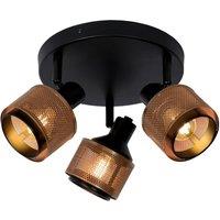 Lucide 'RAFA' Dimmable Rotatable Stylish Indoor Ceiling Spotlight 3xE14 in Black