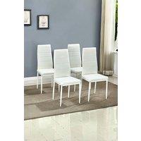4pcs Armless Faux Leather Upholstered High Back Dining Chairs