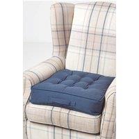 Homescapes Cotton Armchair Booster Cushion in Navy | Size: 50 cm x 50 cm