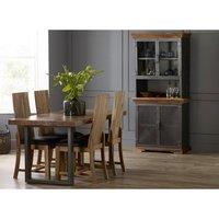 Hortence Industrial Wood & Metal Dining Table Set with 4 Chairs
