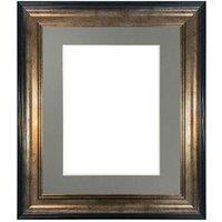 Frames & Mirrors 4U Scandi Black & Gold Frame with Dark Grey Mount for Image Size 5 x 3.5 Inch