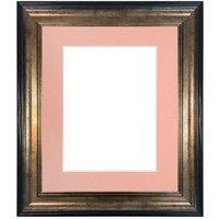 Frames & Mirrors 4U Scandi Black & Gold Frame with Pink Mount for Image Size A4