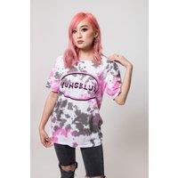 Yungblud Scratch Oval Dip Dye T-Shirt in Grey | Size: XL
