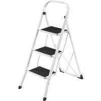VonHaus 150KG Max Capacity Folding 3 Step Ladder in White