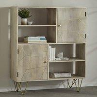 IH Design Display Unit with Shelves & Cupboards Deiondre Light Mango in Brown