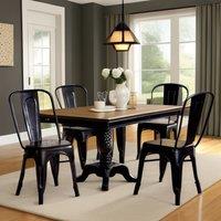 IH Design Franciscan Metal Chair Black Upcycled Industrial Vintage Mintis Pair