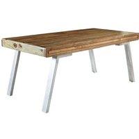 IH Design Daizha Wood & Metal Large Dining Table in Brown
