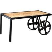 IH Design Franciscan Upcycled Industrial Vintage Mintis Cart Coffee Table in Brown