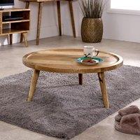 IH Design Ryley Light Mango Wood Round Coffee Table in Natural