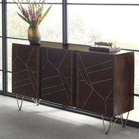 IH Design Large Sideboard with Doors & Drawers Deiondre Dark Mango in Brown