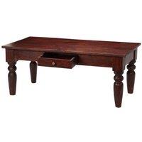 IH Design Mardig Dark Wood Coffee Table with Drawer in Brown