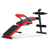 Costway Adjustable Weight Bench Foldable Utility Sit Up Bench for Full Body Workout in Red