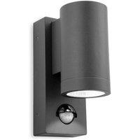 Netlighting Shelby LED 1 Light Single Outdoor Wall PIR Graphite IP65 in Black